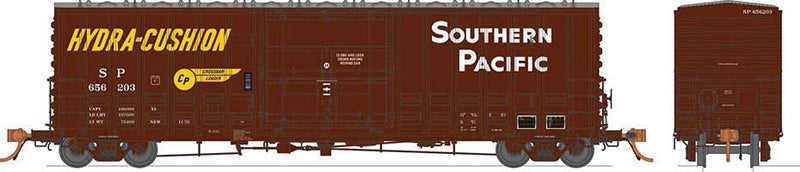 Rapido 137001 Class B-100-40 Plug-Door Boxcar 6-Pack - Ready to Run -- Southern Pacific Set 1 (As-Delivered, Boxcar Red, white, yellow Hydra Cushio, HO