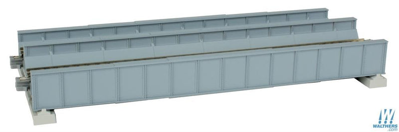 Kato USA 20457 Double-Track Plate Girder Bridge -- 7-13/32" 186mm (gray), N Scale