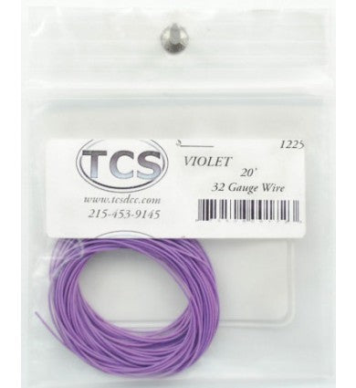 Train Control Systems TCS1225 32 Gauge Wire 20' 6.1m Roll -- Violet (Purple)