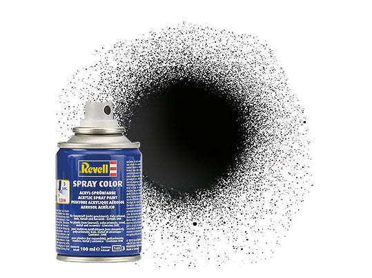 Revell 34107 Spray Color, Black, Gloss, 100ml