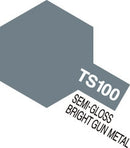 Tamiya 85100 TS-100 BRIGHT GUN METAL 100Ml Spray Can