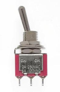 Miniatronics MNT3621008 Mini Toggle Switch-SPDT-5 Amp-120 V-1/4 in Dia [8 pcs], All Scales