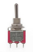 Miniatronics MNT3622002 Mini Toggle -Ctr Off-Mom Spring -SPDT-5amp-120v-1/4 in Dia [2], All Scales
