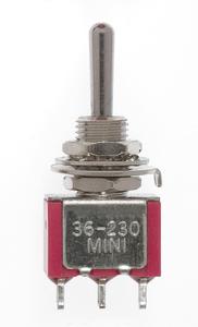 Miniatronics MNT3623004 Mini Toggle Switch-Ctr Off-SPDT-5 Amp-120 V-1/4 in Dia [4 pcs], All Scales