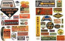 JL Innovative Design 363 Vintage Gas Station Tire Signs 1930s-1950s, HO Scale