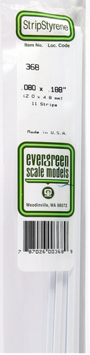 Evergreen Scale 368 .080 x .188 x 60cm 11pack