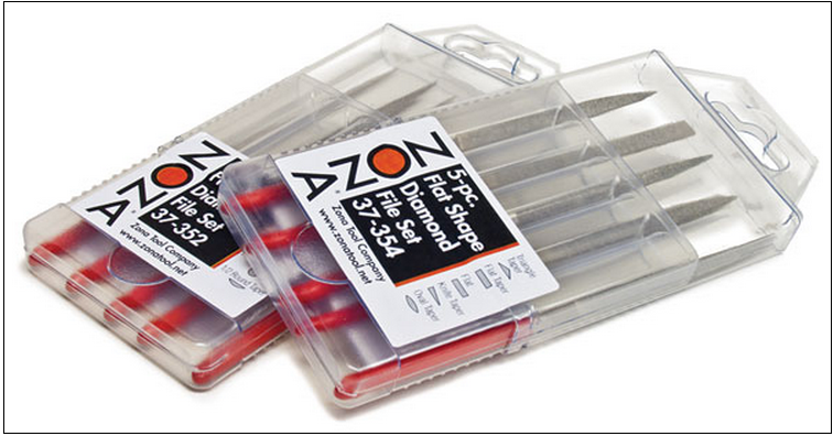 Zona Tools 37352 Diamond File 5-Piece Set w/Case, Fine Point Needle