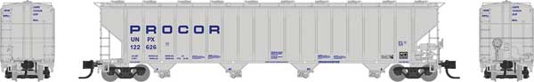 PREORDER Rapido 560002A N Procor 5820 Covered Hopper - Ready to Run -- Procor Ltd. UNPX (gray, blue solid lettering)
