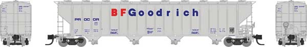 PREORDER Rapido 560004A N Procor 5820 Covered Hopper - Ready to Run -- BF Goodrich UNPX (gray, blue, red, Billboard Lettering)