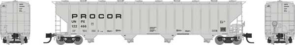 PREORDER Rapido 560006A N Procor 5820 Covered Hopper - Ready to Run -- Procor Ltd. UNPX (gray, mid black solid lettering)
