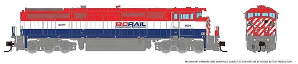 PREORDER Rapido 540545 N GE Dash 8-40CM - LokSound and DCC -- British Columbia Railway