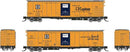 Rapido 561005 N Class RR-56 Mechanical Reefer 4-Pack - Ready to Run -- Santa Fe (orange, blue, black, El Capitan Slogan)