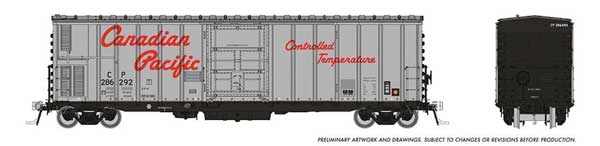 Rapido 150004A HO NSC 3294 Mechanical Reefer - Ready to Run -- Canadian Pacific (Late Version, silver, black, red, Script Logo)
