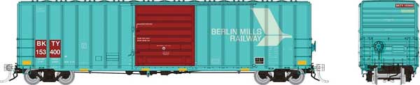 PREORDER Rapido 198009A HO Pacific Car & Foundry 5241 Cubic Foot 50' Boxcar - Ready to Run -- Union Pacific BKTY (Patched, teal, Boxcar Red, white)