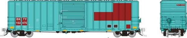 PREORDER Rapido 198010A HO Pacific Car & Foundry 5241 Cubic Foot 50' Boxcar - Ready to Run -- Union Pacific BKTY (Patched, teal, Boxcar Red)