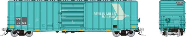 PREORDER Rapido 198011A HO Pacific Car & Foundry 5241 Cubic Foot 50' Boxcar - Ready to Run -- East Erie Commercial EEC (Patched, teal, gray, white)