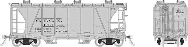 PREORDER Rapido 149005A HO Enterprise 2-Bay Covered Hopper - Ready to Run -- GFCX (gray, black)