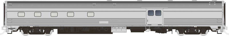 Rapido 114046 Budd Baggage-Dorm - Ready to Run -- Stainless, Unlettered, HO