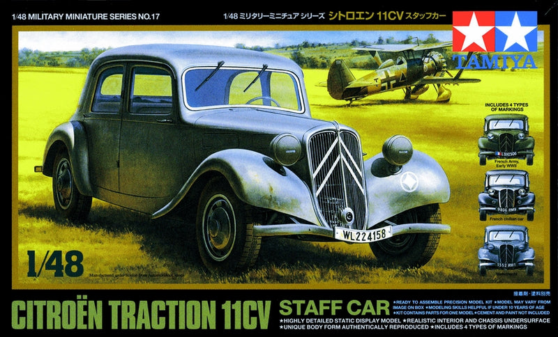 Tamiya 32517 CITROEN 11CV STAFF CAR, 1:48 Scale