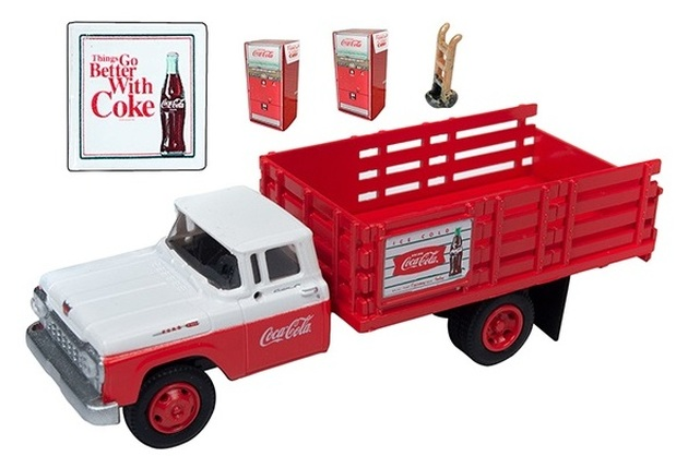 CMW 40006 1960 Ford Stakebed Truck with Vending Machines - Assembled - Mini Metals(R) -- Coca-Cola (red, white), HO