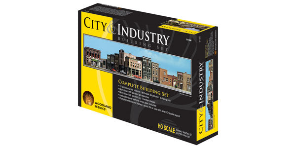 Woodland Scenics 1486 City & Industry Building Set -- Kit - 15 Buildings & Details, HO Scale
