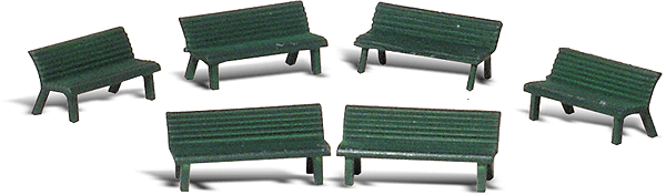 Woodland Scenics 2758 Scenic Accents(R) Figures -- Park Benches pkg(6), O Scale