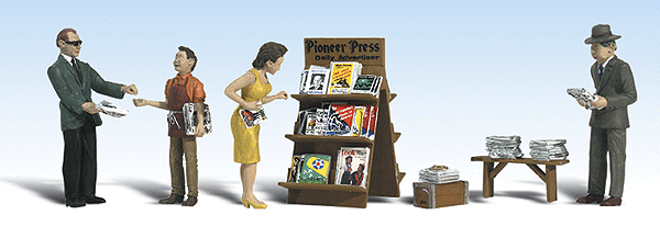 Woodland Scenics 2191 Scenic Accents(R) Figures -- Newsstand, N Scale