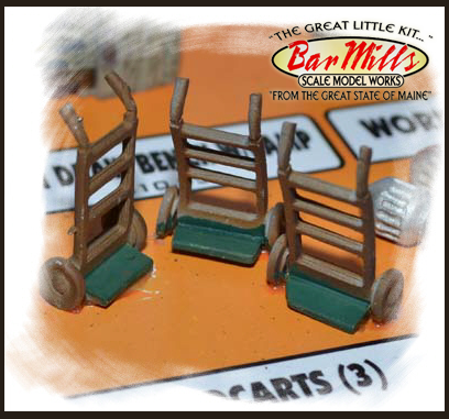 Bar Mills 4005 Handcarts 3-pack, O-Scale