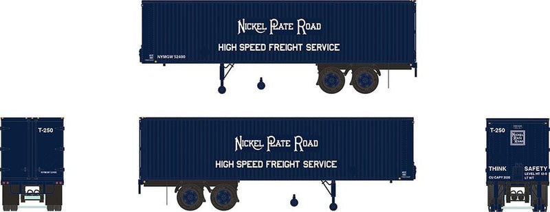 Rapido 403010 HO scale 35' Fruehauf Integral-Post Volume Van - Nickel Plate: