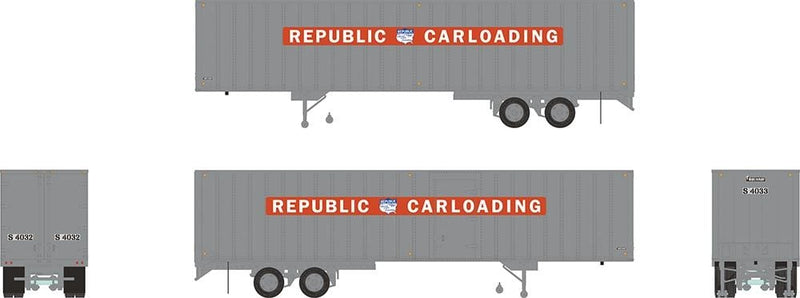 Rapido HO scale 40' Fruehauf Exterior-Post Volume Van - Republic Carloading: