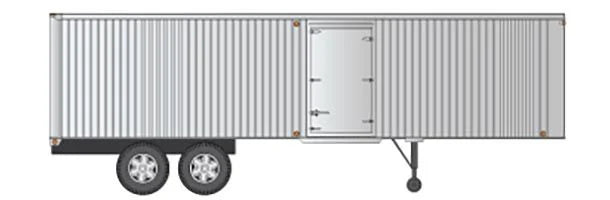 Rapido 403061 35' Fruehauf Integral-Post Volume Van w/Side Door - Silver/Unlettered, HO