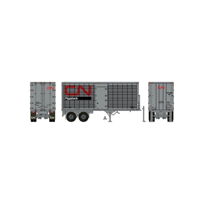 PREORDER Rapido 403089 HO 26' Can-Car Dry Van Trailer w/side door: CN Piggyback: