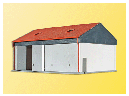 Kibri 405-38540 Truck Garage w/Opening Doors -- 6-11/16 x 4-3/4 x 3-1/2" 17 x 12 x 9cm, HO