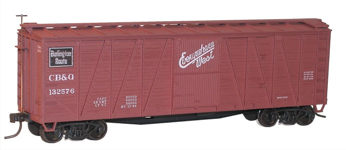 Accurail 41011 40' Single Sheath Wood Boxcar w/Wood Doors & Ends, CB&Q Built '18/'39, HO
