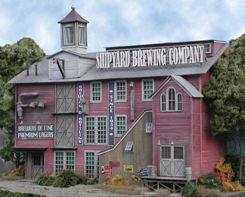 Bar Mills 851 Shipyard Brewing Background Building -- Laser-Cut Wood Kit, N Scale