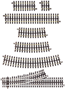 Atlas 21st Century Track System(TM) Nickel Silver Rail w/Brown Ties - 3-Rail -- Straight - 10" 25.4cm, O Scale