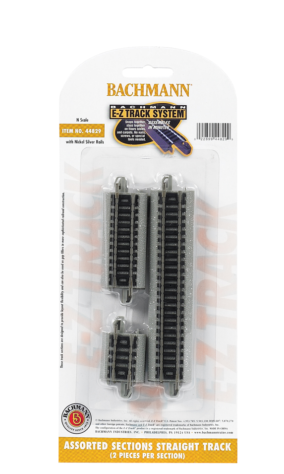 Bachmann 44829 ASSORTED STRAIGHT TRACK Ez, N Scale