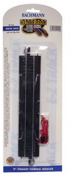 Bachmann 44410 Straight Track w/Steel Rail & Black Roadbed - E-Z Track(R) -- 9" 22.9cm Terminal Rerailer, HO