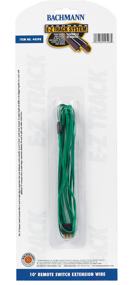 Bachmann 44598 Switch Extension Cable - E-Z Track(R) -- 10' 3m (green), HO