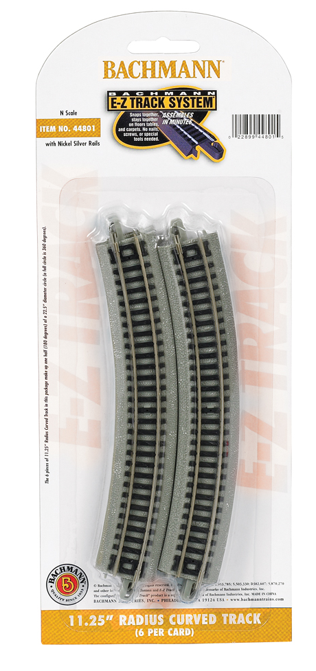 Bachmann 44801 11 .25"' RADIUS TRACK Ez, N Scale