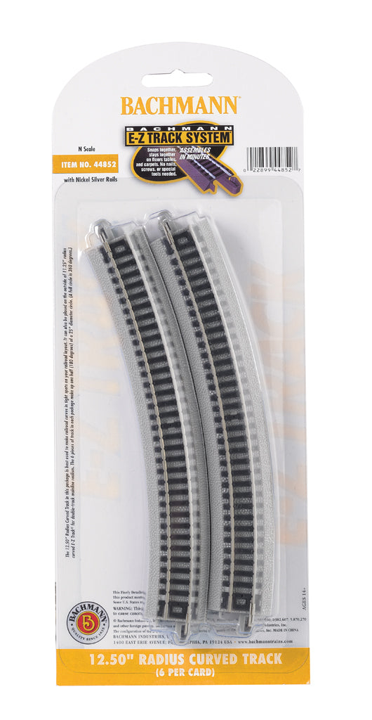 Bachmann 44852 12.50" Radius Curved Track, N Scale