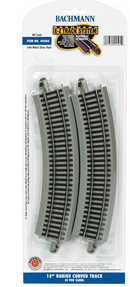 Bachmann 44505 E-Z Track HO Nickel Silver 15" RADIUS TRACK 4pk...