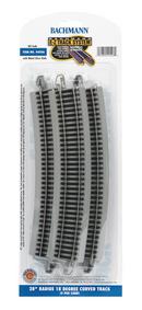 Bachmann 44506 E-Z Track HO Nickel Silver 28" RADIUS TRACK 5pk...