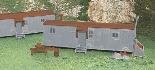 Bachmann 45176 Railroad Work Sheds - Gray & Oxide Red (HO Scale), HO Scale