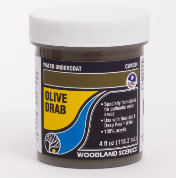 Woodland Scenics CW4534 Water Undercoat - Olive Drab