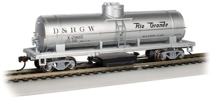 Bachmann 16310 Track Cleaning Tank Car - Ready to Run - Silver Series -- Denver & Rio Grande Western X-2905 (silver, Water Service), HO Scale