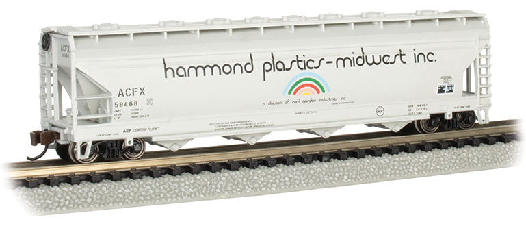 Bachmann 17563 Canadian Cylindrical 4-Bay Grain Hopper - Ready to Run - Silver Series(R) -- Hammond Plastics 58468, N Scale