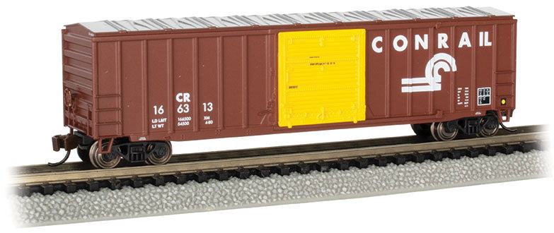 Bachmann 19664 ACF 50'6" Outside-Braced Sliding-Door Boxcar - Ready to Run - Silver Series -- Conrail, N Scale