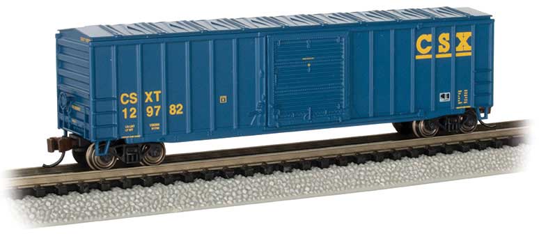 Bachmann 19665 ACF 50'6" Outside-Braced Sliding-Door Boxcar - Ready to Run - Silver Series -- CSX, N Scale