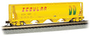 Bachmann 19160 Canadian Cylindrical 4-Bay Grain Hopper - Ready to Run - Silver Series(R) -- Scoular Grain 1687 (yellow), N Scale